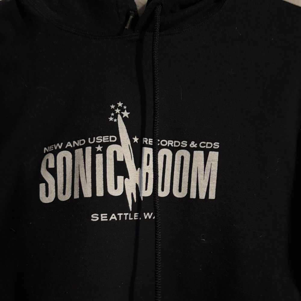 Sonic Boom Seattle Hoodie Sweatshirt Black Size M Indie Record Store - Picture 4 of 11
